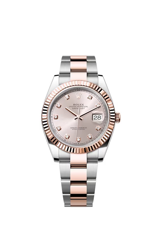 Rolex Datejust 41MM Stainless Steel & Solid 18k Everose Gold Sundust Dial Set with Diamonds 126331