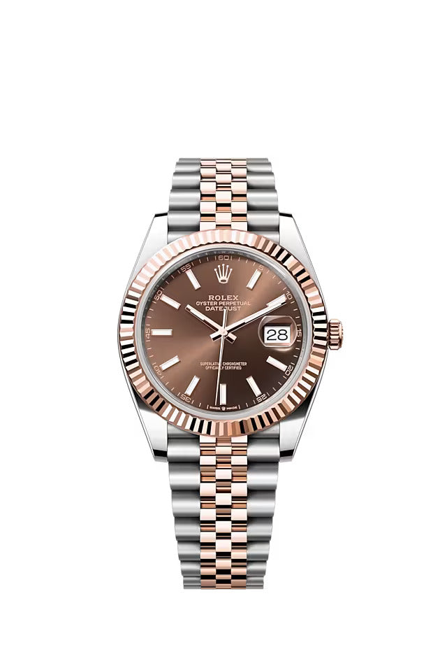 Rolex Datejust 41MM Stainless Steel & Solid 18k Everose Gold Chocolate Brown Dial 126331