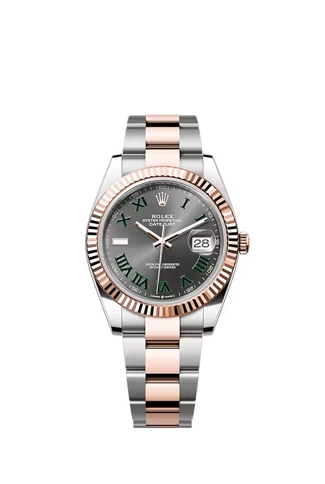 Rolex Men's Datejust 36mm Stainless Steel and Everose Gold Oyster Slate Dial Watch