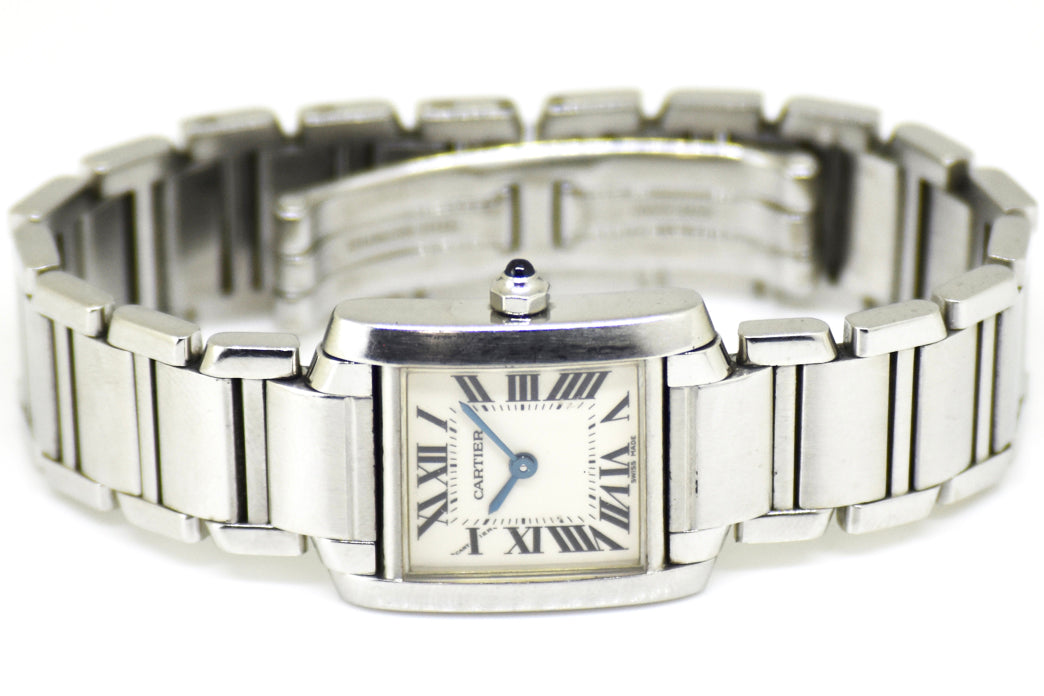 Cartier Tank Francaise Stainless Steel 2384 Quartz White Dial 20mm