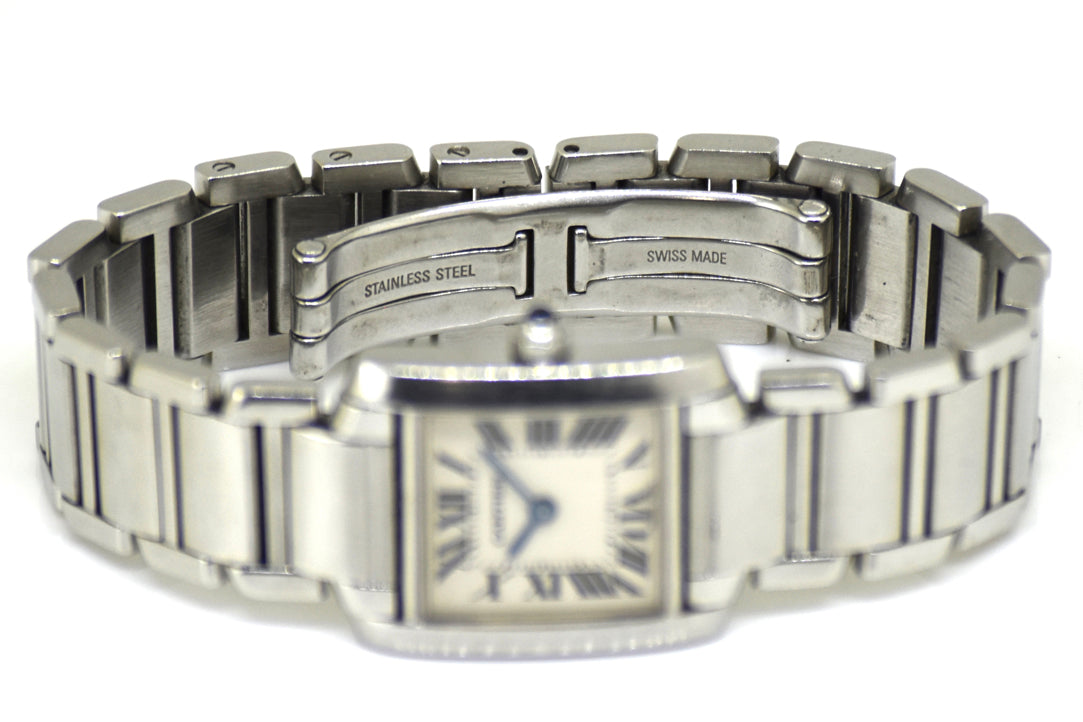 Cartier Tank Francaise Stainless Steel 2384 Quartz White Dial 20mm