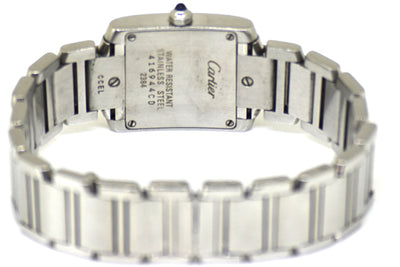 Cartier Tank Francaise Stainless Steel 2384 Quartz White Dial 20mm