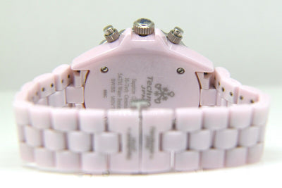 Techno JPM Ladies Pink Ceramic CSX Chronograph Diamond Quartz Watch