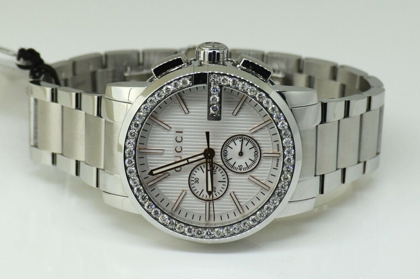 Gucci Chrono Custom Genuine Diamonds Watch YA101201