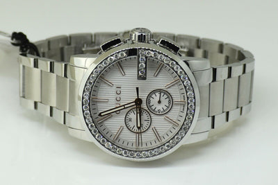 Gucci Chrono Custom Genuine Diamonds Watch YA101201