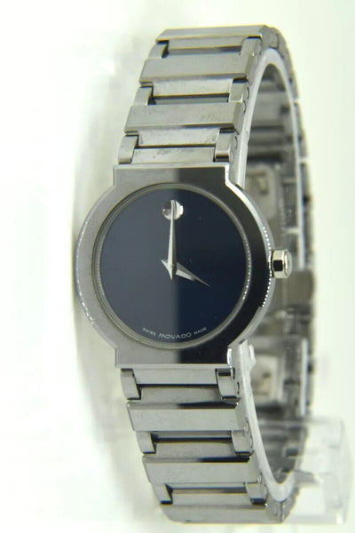 Movado Valor 26MM Quartz Stainless Steel Blue Dial Ladies Watch - 0604776