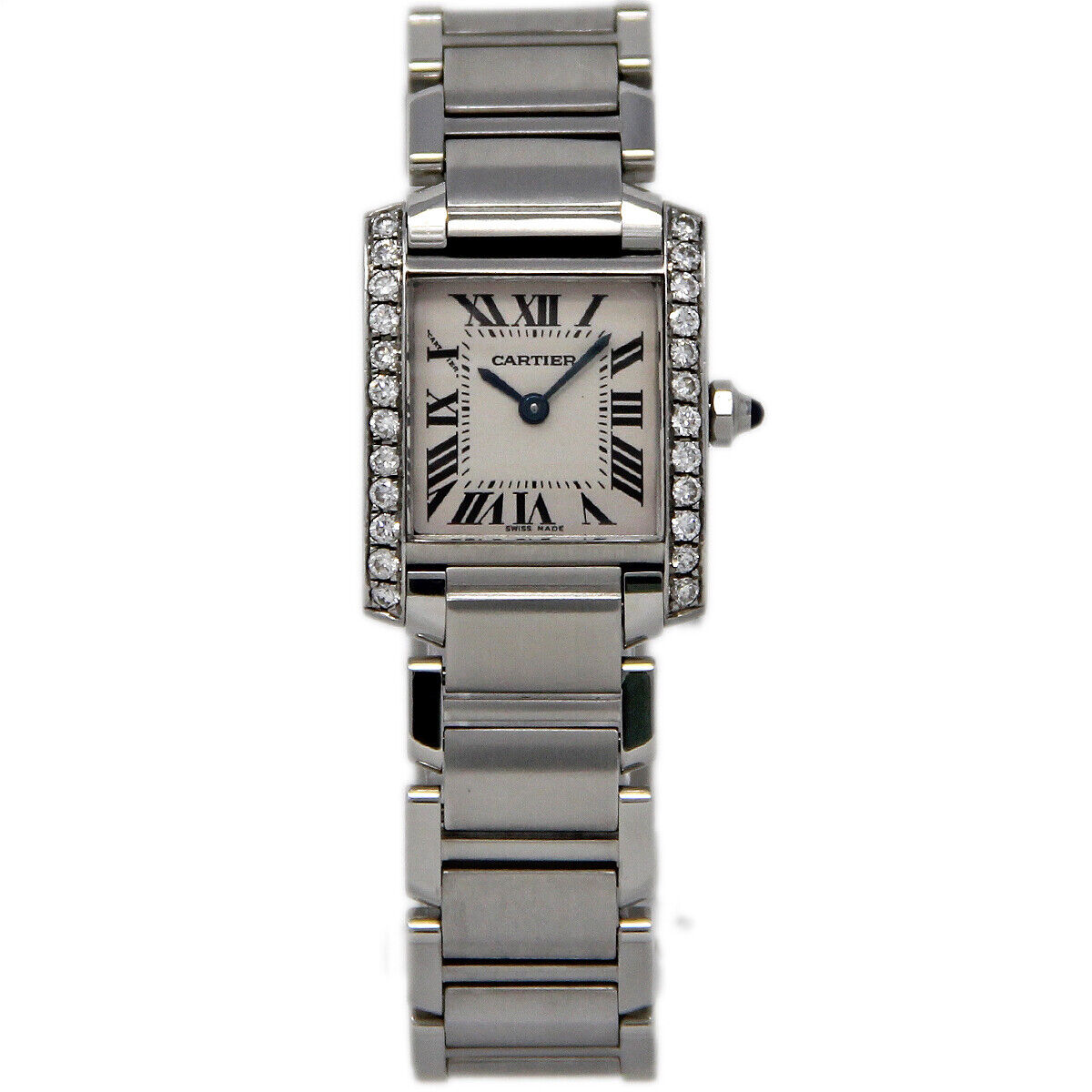 Cartier Tank Francaise 2384  Diamond Stainless Steel 20MM Quartz Watch