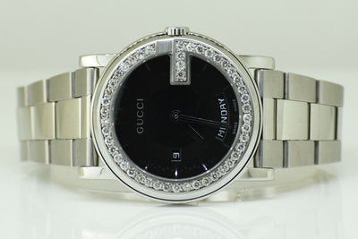 Gucci YA101305 Black Watch Genuine Custom Set Diamond