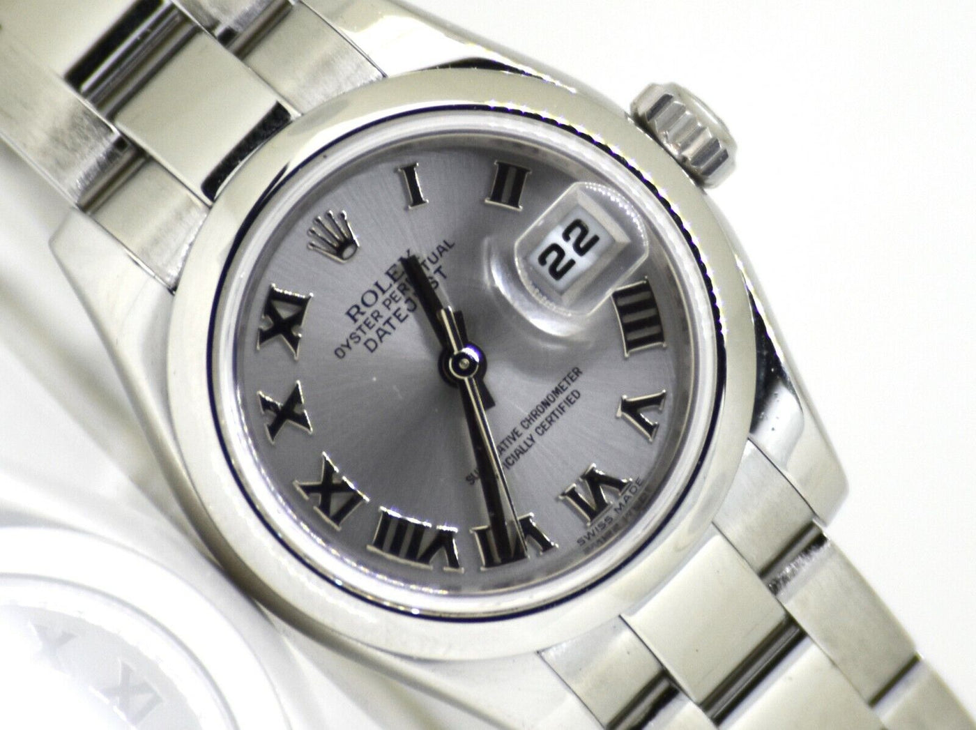 Rolex Ladies Datejust 26mm Stainless Steel Rhodium Roman Dial 179160