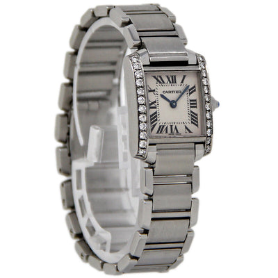 Cartier Tank Francaise 2384  Diamond Stainless Steel 20MM Quartz Watch