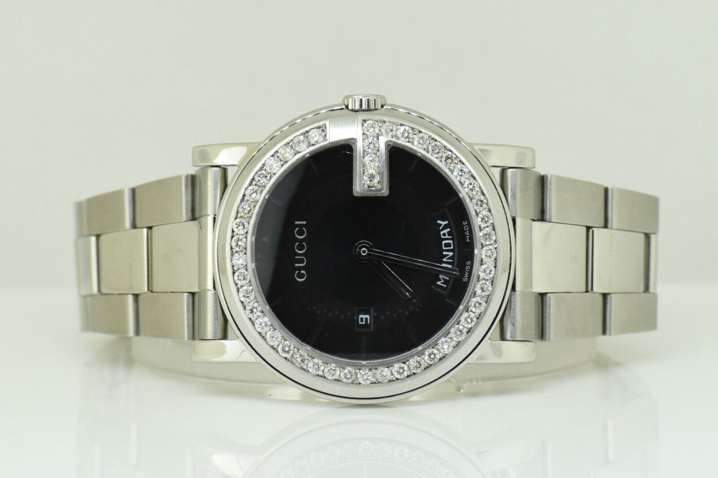 Gucci YA101305 Black Watch Genuine Custom Set Diamond