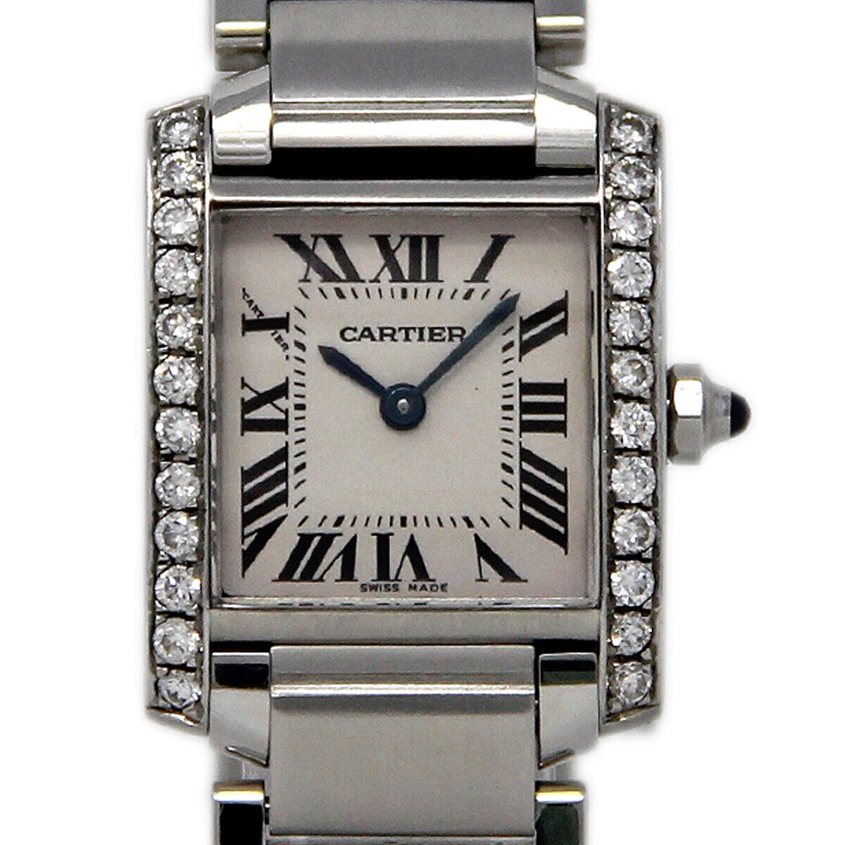 Cartier Tank Francaise 2384  Diamond Stainless Steel 20MM Quartz Watch